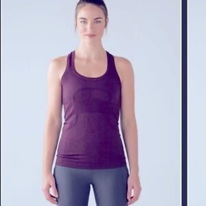 Lululemon Heathered Marble Purple Swiftly Tech Breathable Racerback TankTop sz 4